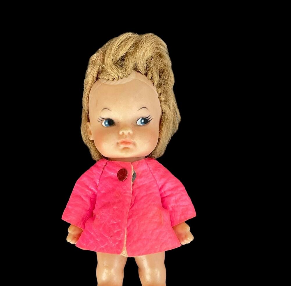 Uneeda Pee Wee Doll 4” Vintage 1960s Needs Cleaning Hair Fixed TLC Mini Collect